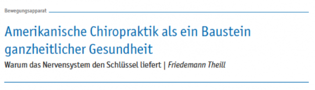 Friedemann Theill in der co.med Fachartikel Chiropraktik - Warum das Nervensystem den Schlüssel liefert