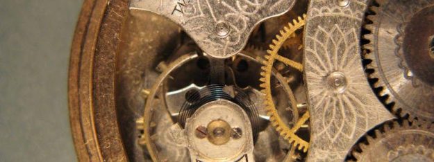 Friedemann Theill, Chiropraktik und Stoffwechsel, Uhrwerk Nahaufnahme eines Uhrwerks.